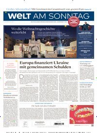 Titelbild der Ausgabe 51/2025 von Welt am Sonntag Gesamt Frühausgabe. Diese Zeitschrift und viele weitere Zeitungsabos als Abo oder epaper bei United Kiosk online kaufen.
