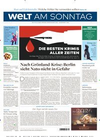 Titelbild der Ausgabe 4/2026 von Welt am Sonntag Gesamtausgabe. Diese Zeitschrift und viele weitere Zeitungsabos als Abo oder epaper bei United Kiosk online kaufen.