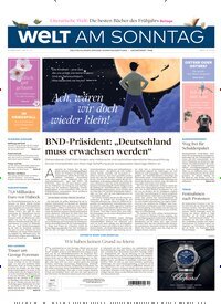 Titelbild der Ausgabe 12/2025 von Welt am Sonntag Gesamtausgabe. Diese Zeitschrift und viele weitere Zeitungsabos als Abo oder epaper bei United Kiosk online kaufen.