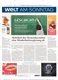 Titelbild der Ausgabe 20/2026 von Welt am Sonntag Gesamtausgabe. Diese Zeitschrift und viele weitere Zeitungsabos als Abo oder epaper bei United Kiosk online kaufen.