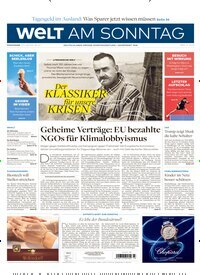Titelbild der Ausgabe 23/2025 von Welt am Sonntag Gesamtausgabe. Diese Zeitschrift und viele weitere Zeitungsabos als Abo oder epaper bei United Kiosk online kaufen.