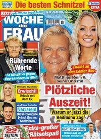 Titelbild der Ausgabe 32/2025 von Woche der Frau. Diese Zeitschrift und viele weitere Frauenzeitschriften als Abo oder epaper bei United Kiosk online kaufen.