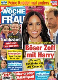 Titelbild der Ausgabe 38/2025 von Woche der Frau. Diese Zeitschrift und viele weitere Frauenzeitschriften als Abo oder epaper bei United Kiosk online kaufen.