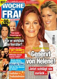 Titelbild der Ausgabe 51/2019 von Woche der Frau. Diese Zeitschrift und viele weitere Frauenzeitschriften als Abo oder epaper bei United Kiosk online kaufen.