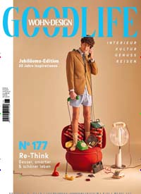 Titelbild der Ausgabe 6/2023 von Wohndesign GOODLIFE. Diese Zeitschrift und viele weitere Gartenzeitschriften und Wohnzeitschriften als Abo oder epaper bei United Kiosk online kaufen.