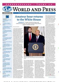 Titelbild der Ausgabe 1/2026 von World and Press - Trump 2.0. Diese Zeitschrift und viele weitere Reisemagazine, Freizeitmagazine und Wissensmagazine als Abo oder epaper bei United Kiosk online kaufen.