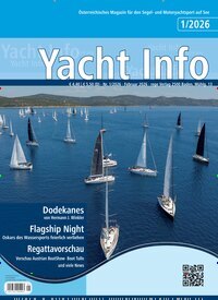 Titelbild der Ausgabe 1/2026 von Yacht Info. Diese Zeitschrift und viele weitere Sportmagazine als Abo oder epaper bei United Kiosk online kaufen.