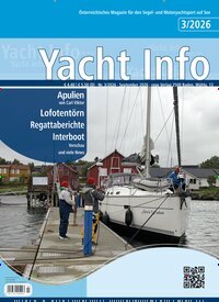 Titelbild der Ausgabe 3/2026 von Yacht Info. Diese Zeitschrift und viele weitere Sportmagazine als Abo oder epaper bei United Kiosk online kaufen.