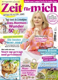 Titelbild der Ausgabe 8/2020 von Zeit für mich. Diese Zeitschrift und viele weitere Frauenzeitschriften als Abo oder epaper bei United Kiosk online kaufen.