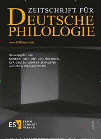 Titelbild der Ausgabe 1/2020 von Zeitschrift für deutsche Philologie - ZfdPh. Diese Zeitschrift und viele weitere Wissenschaftsmagazine als Abo oder epaper bei United Kiosk online kaufen.