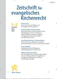 Titelbild der Ausgabe 2/2025 von Zeitschrift für evangelisches Kirchenrecht (ZevKR). Diese Zeitschrift und viele weitere Kunstmagazine und Kulturmagazine als Abo oder epaper bei United Kiosk online kaufen.
