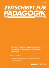 Titelbild der Ausgabe 4/2025 von Zeitschrift für Pädagogik. Diese Zeitschrift und viele weitere Zeitschriften für Pädagogik als Abo oder epaper bei United Kiosk online kaufen.