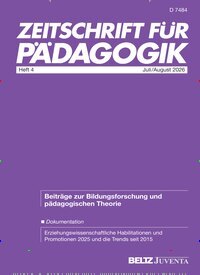Titelbild der Ausgabe 4/2026 von Zeitschrift für Pädagogik. Diese Zeitschrift und viele weitere Zeitschriften für Pädagogik als Abo oder epaper bei United Kiosk online kaufen.