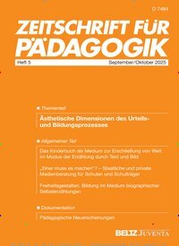 Titelbild der Ausgabe 5/2025 von Zeitschrift für Pädagogik. Diese Zeitschrift und viele weitere Zeitschriften für Pädagogik als Abo oder epaper bei United Kiosk online kaufen.