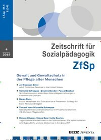 Titelbild der Ausgabe 4/2019 von ZfSp Zeitschrift für Sozialpädagogik. Diese Zeitschrift und viele weitere Zeitschriften für Pädagogik als Abo oder epaper bei United Kiosk online kaufen.