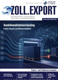 Titelbild der Ausgabe 5/2026 von ZOLL.EXPORT. Diese Zeitschrift und viele weitere Jurazeitschriften und Zeitschriften für Verwaltung als Abo oder epaper bei United Kiosk online kaufen.