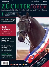 Titelbild der Ausgabe 1/2026 von Züchterforum. Diese Zeitschrift und viele weitere Sportmagazine als Abo oder epaper bei United Kiosk online kaufen.