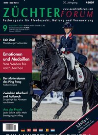 Titelbild der Ausgabe 9/2026 von Züchterforum. Diese Zeitschrift und viele weitere Sportmagazine als Abo oder epaper bei United Kiosk online kaufen.