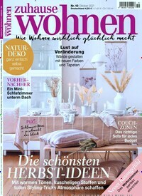 Titelbild der Ausgabe 10/2021 von Zuhause Wohnen. Diese Zeitschrift und viele weitere Gartenzeitschriften und Wohnzeitschriften als Abo oder epaper bei United Kiosk online kaufen.