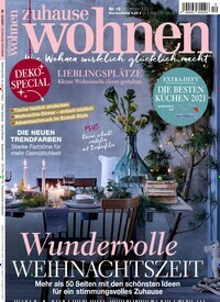 Titelbild der Ausgabe 12/2021 von Zuhause Wohnen. Diese Zeitschrift und viele weitere Gartenzeitschriften und Wohnzeitschriften als Abo oder epaper bei United Kiosk online kaufen.