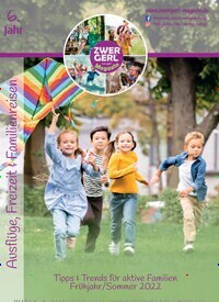 Titelbild der Ausgabe 1/2022 von Zwergerl Ausflüge, Freizeit & Familienreisen. Diese Zeitschrift und viele weitere Reisemagazine, Freizeitmagazine und Wissensmagazine als Abo oder epaper bei United Kiosk online kaufen.