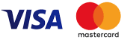 Logo von VISA und Mastercard da man auf United Kiosk sicher mit Kreditkarten zahlen kann