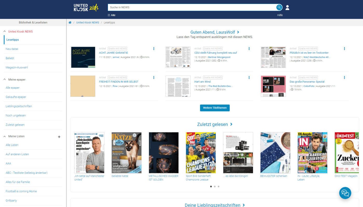 screenshot zeitschriften in die schulen united kiosk news