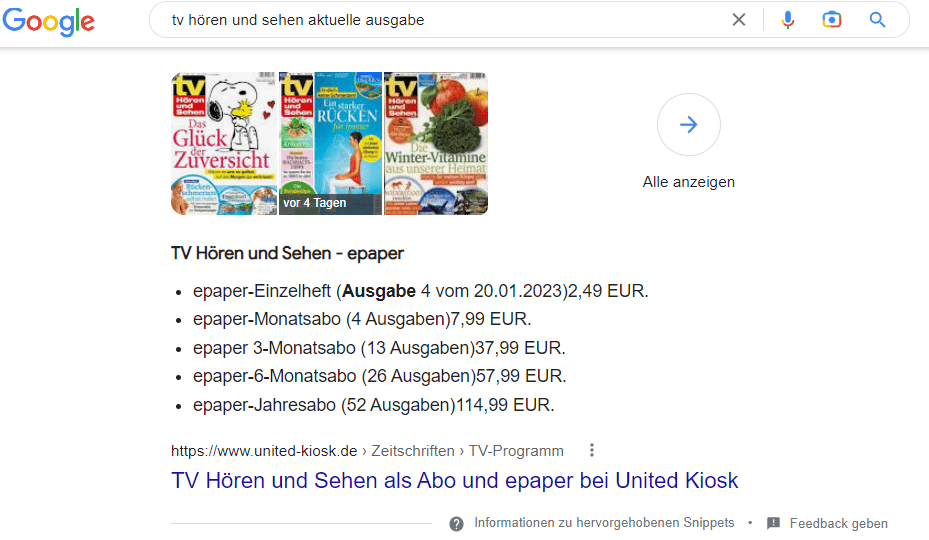 suchergebnis-tv-hoeren-sehen-united-kiosk-seo-trends-2023-hervorgehobenes-snippet
